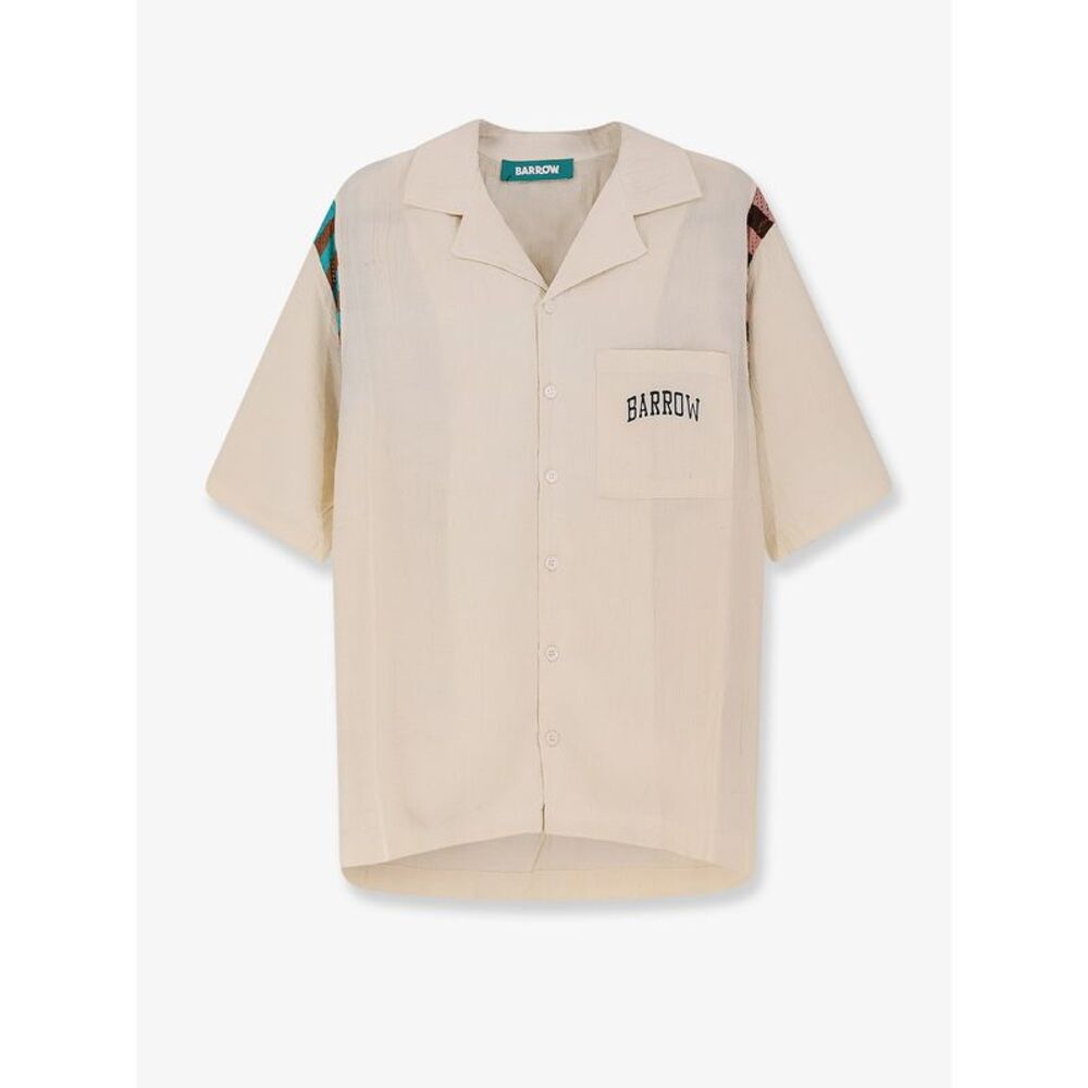 Barrow Men Viscose Shirt With Front Logo Print